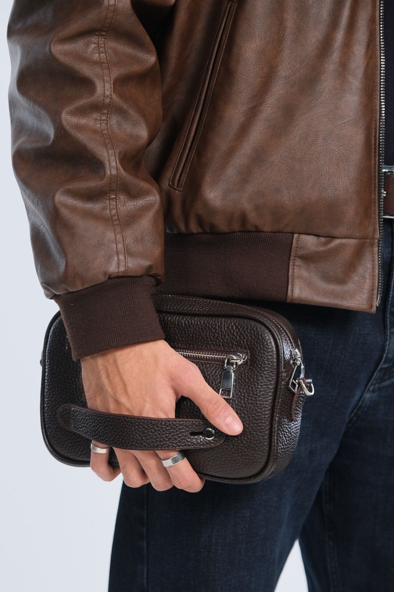 Kahverengi Kışlık Suni Deri Ceket