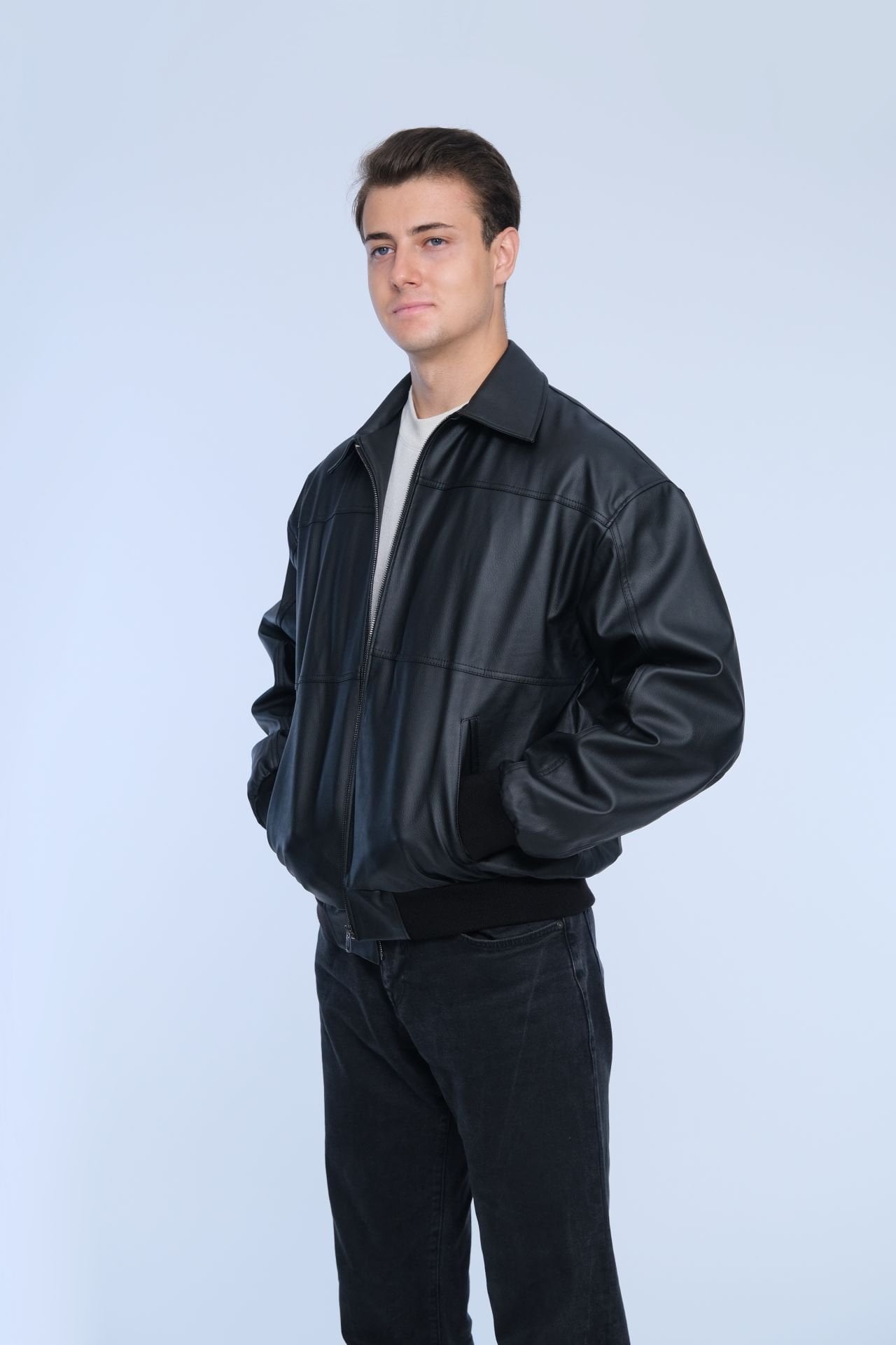 Siyah Kışlık Suni Deri Ceket