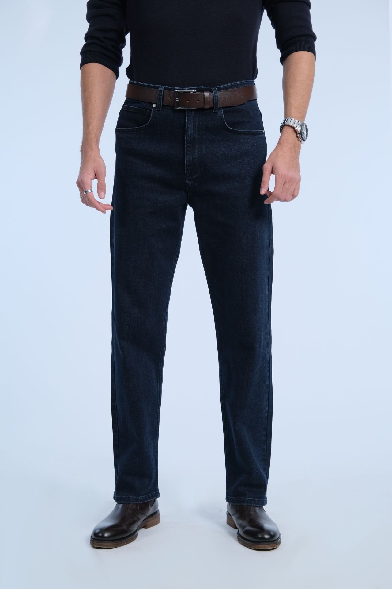 Koyu Lacivert Loose Jean