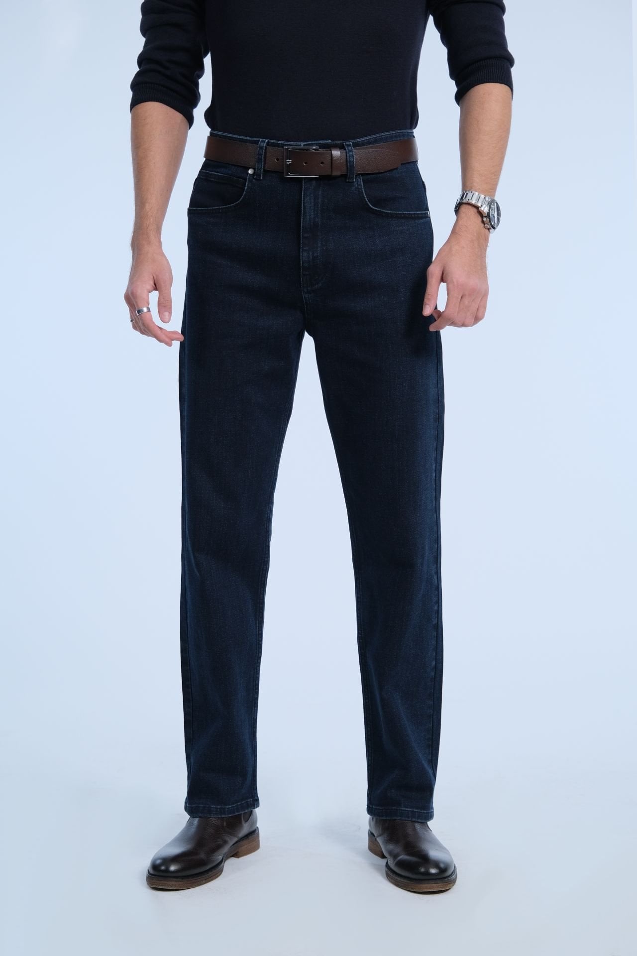 Koyu Lacivert Loose Jean