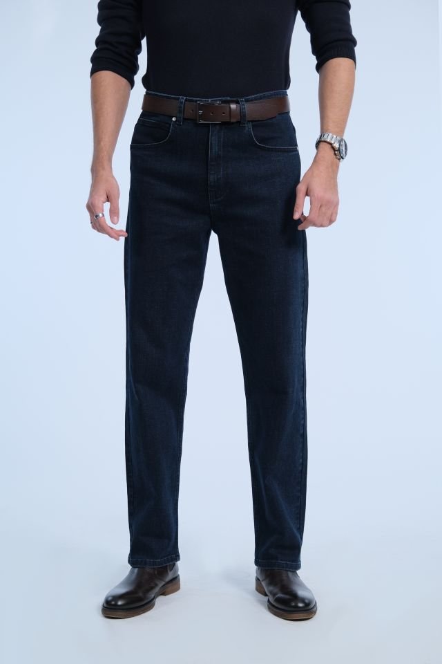 Koyu Lacivert Loose Jean