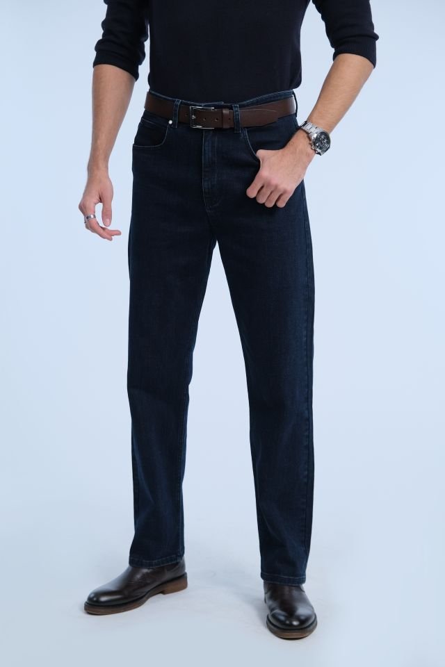 Koyu Lacivert Loose Jean
