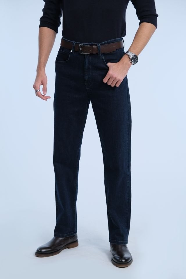 Koyu Lacivert Loose Jean