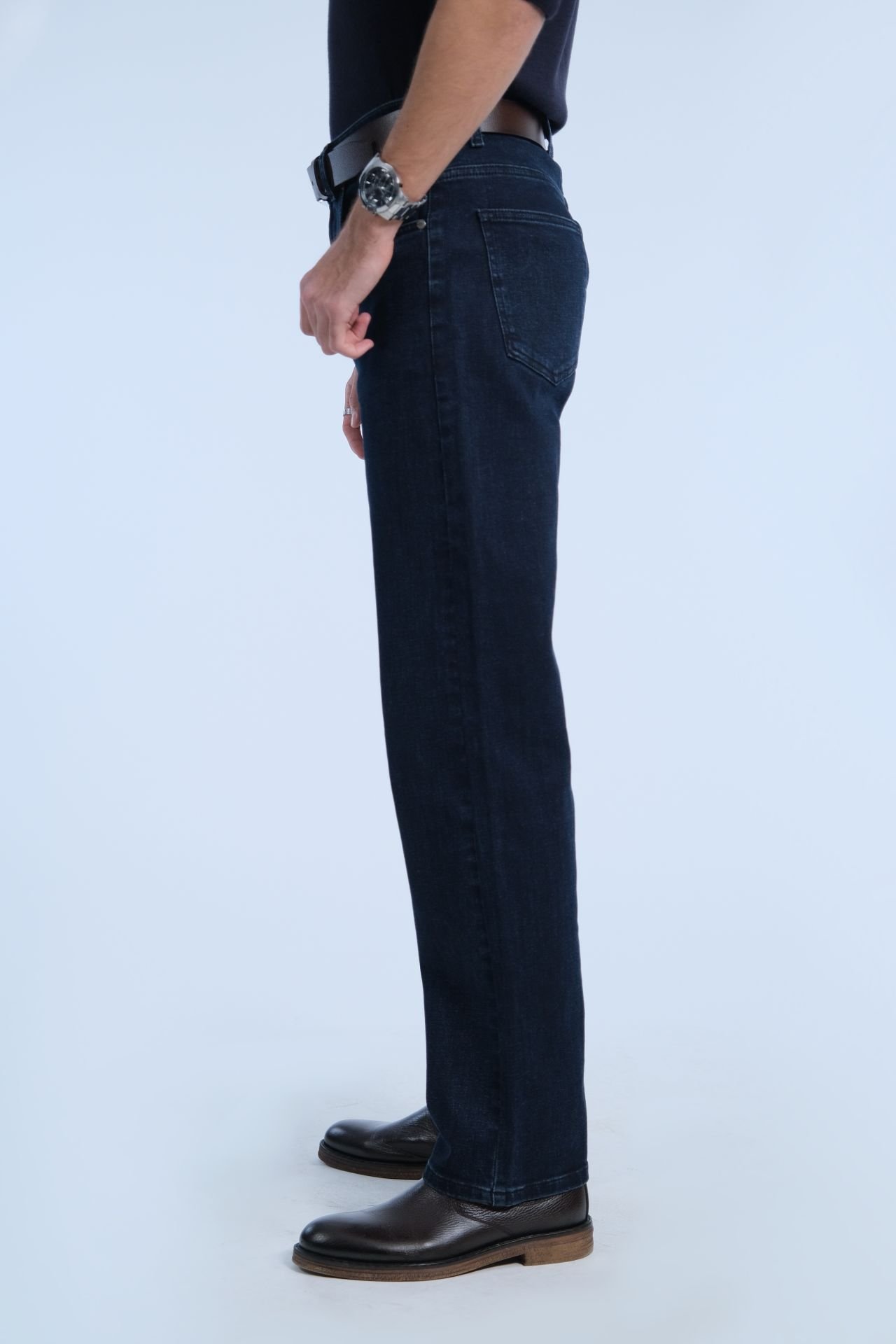 Koyu Lacivert Loose Jean