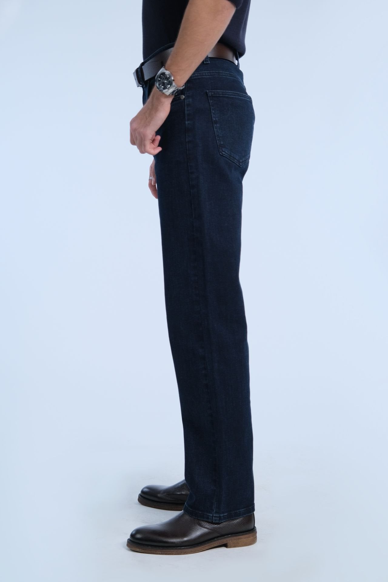 Koyu Lacivert Loose Jean