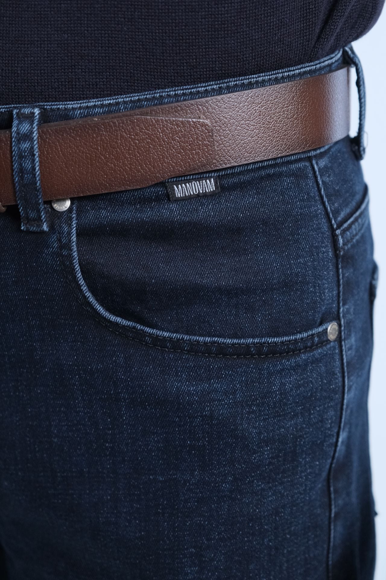 Koyu Lacivert Loose Jean