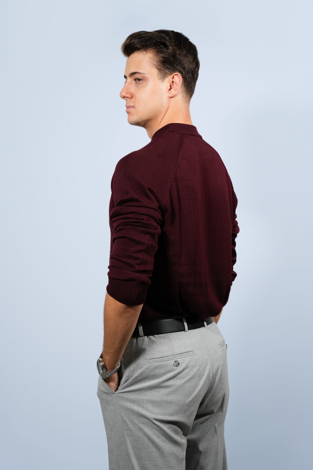 Çeyrek Boğazlı Bordo Triko