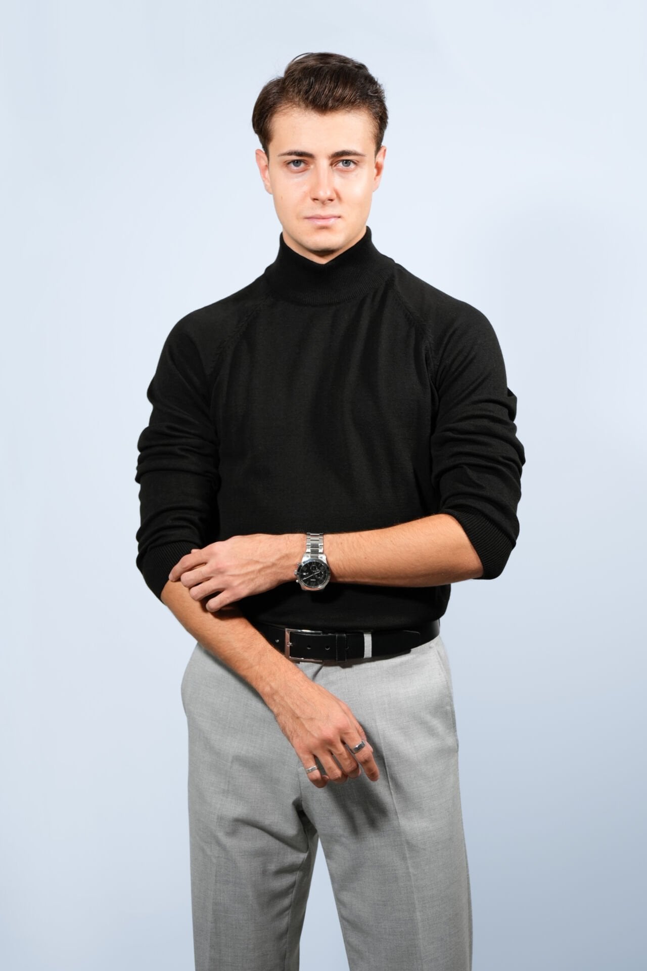 Siyah Yarım Boğazlı Triko