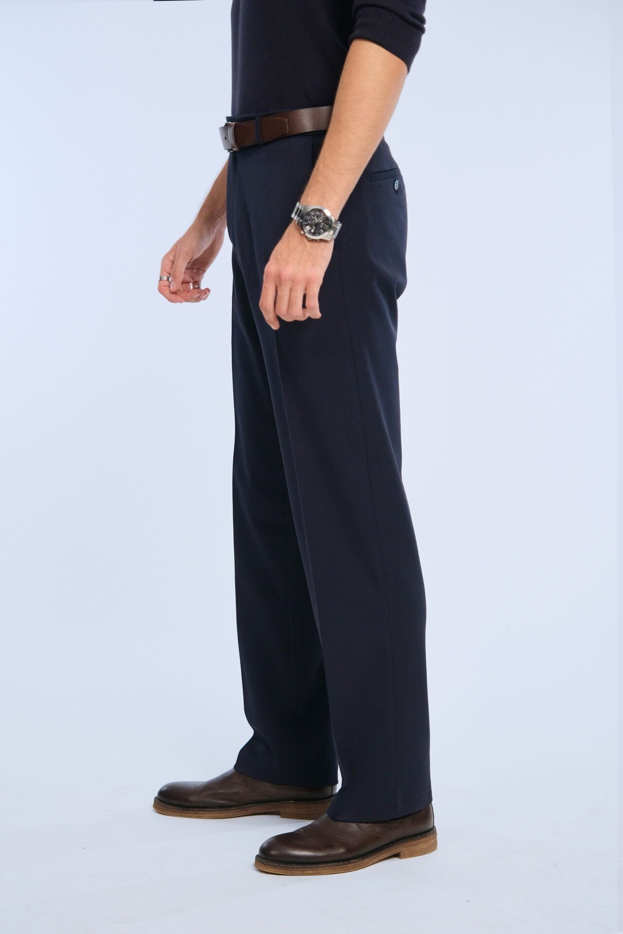 Koyu Lacivert Kalın Kumaş Pantolon