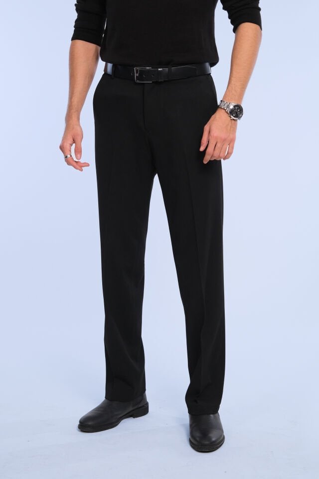 Siyah Kalın Kumaş Pantolon