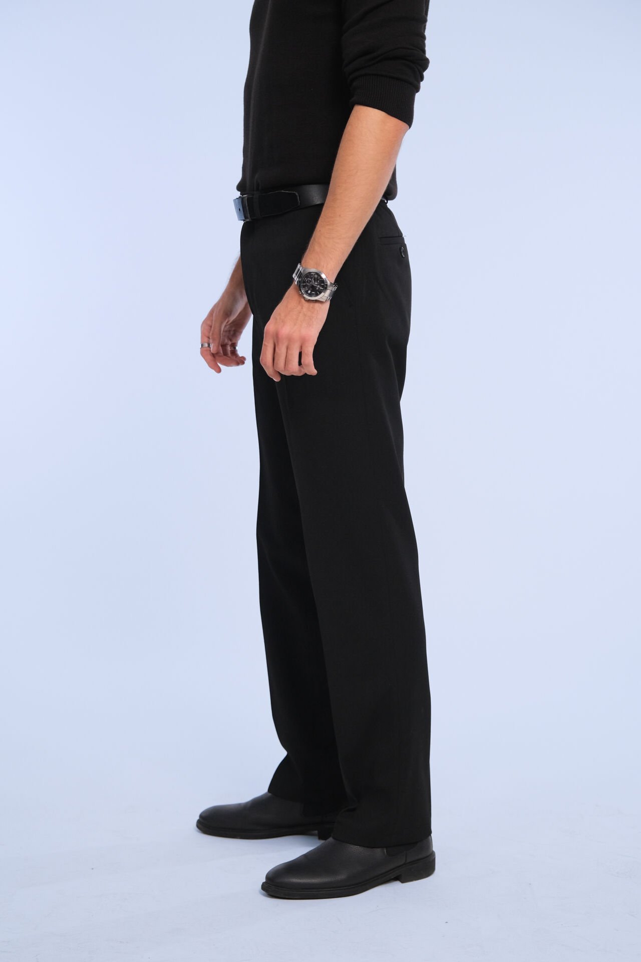 Siyah Kalın Kumaş Pantolon