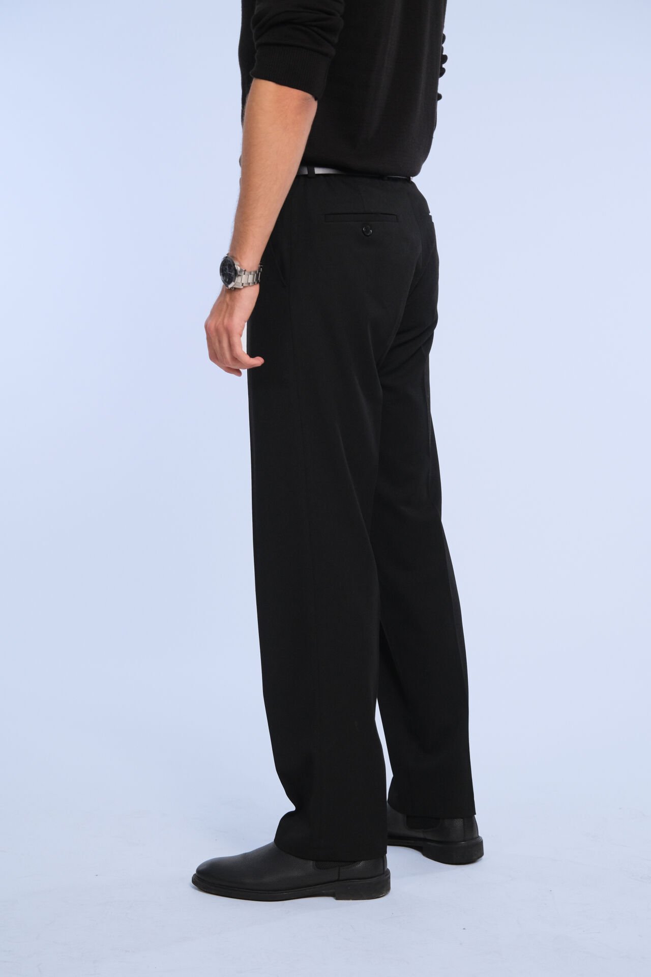 Siyah Kalın Kumaş Pantolon