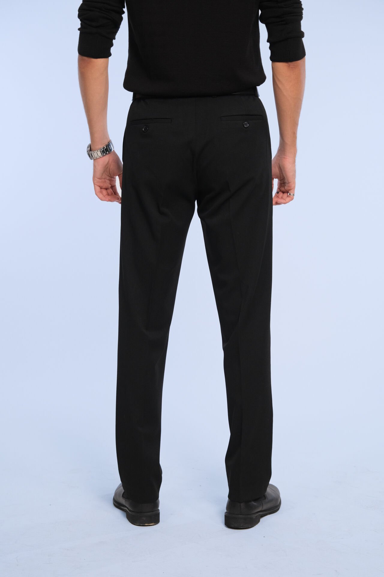 Siyah Kalın Kumaş Pantolon