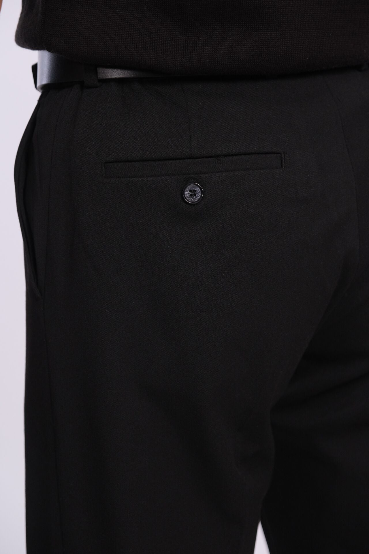 Siyah Kalın Kumaş Pantolon