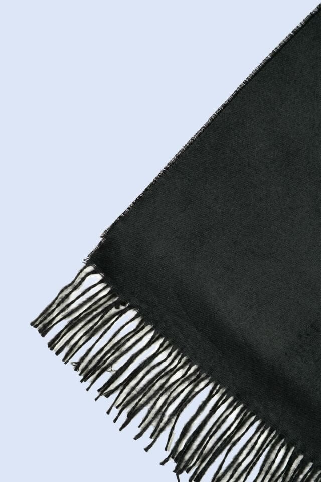 Siyah Yün Tuşeli Viskon Atkı