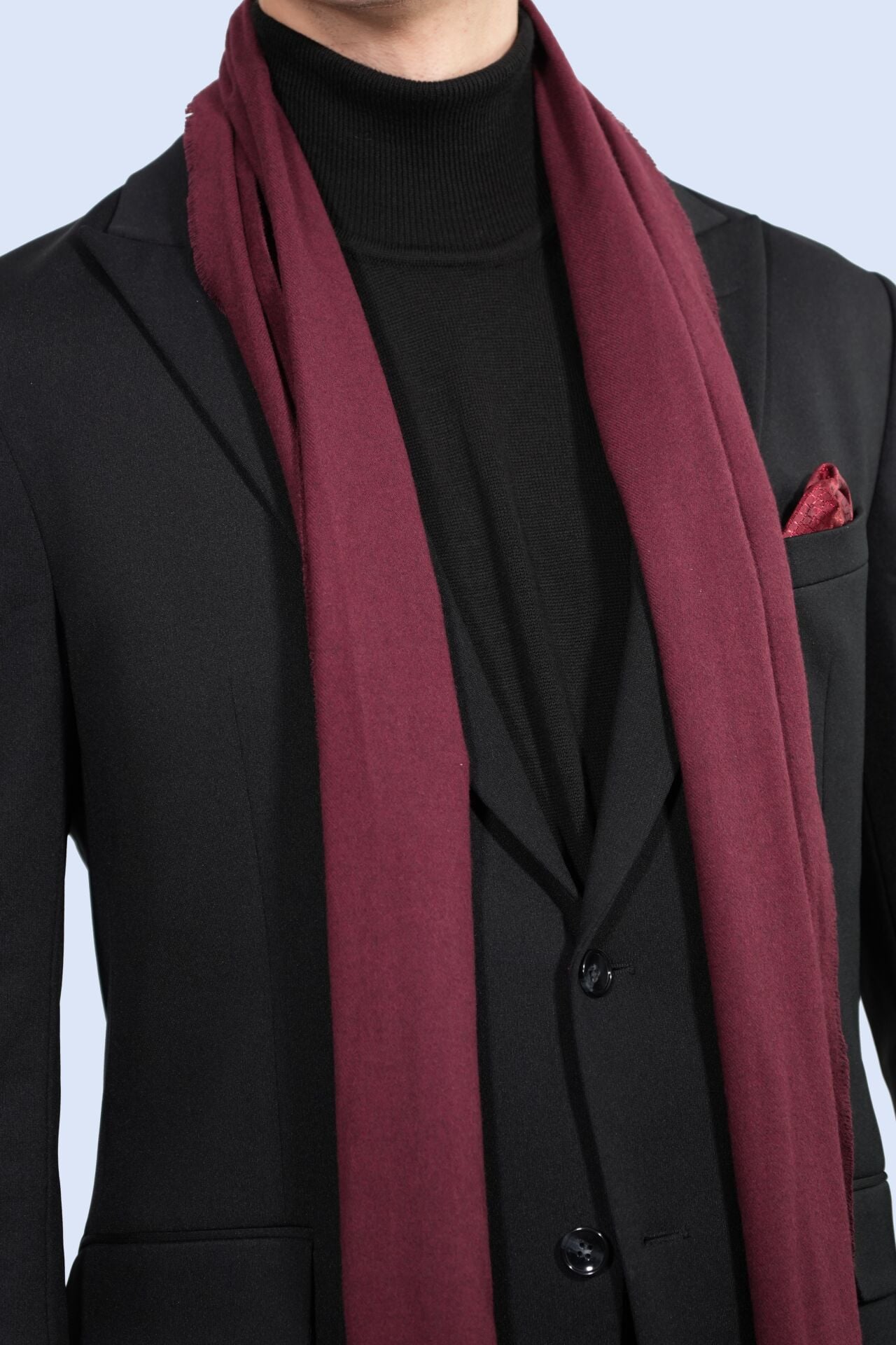 Bordo Yün Tuşeli Viskon Atkı